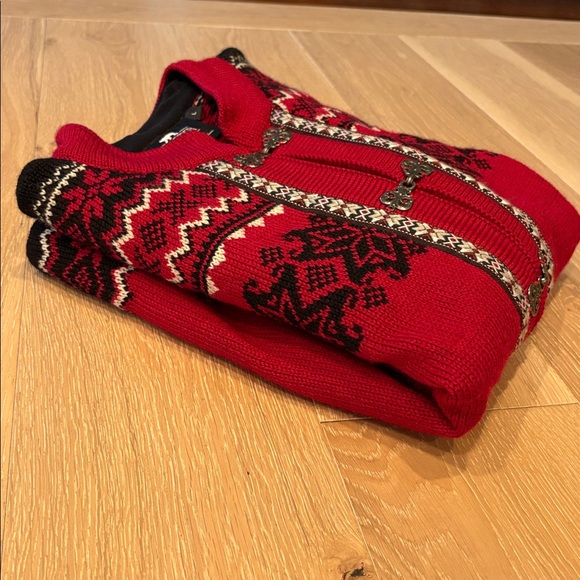 NORLENDER made Norway red fair isle Voss cardigan - Picture 13 of 13